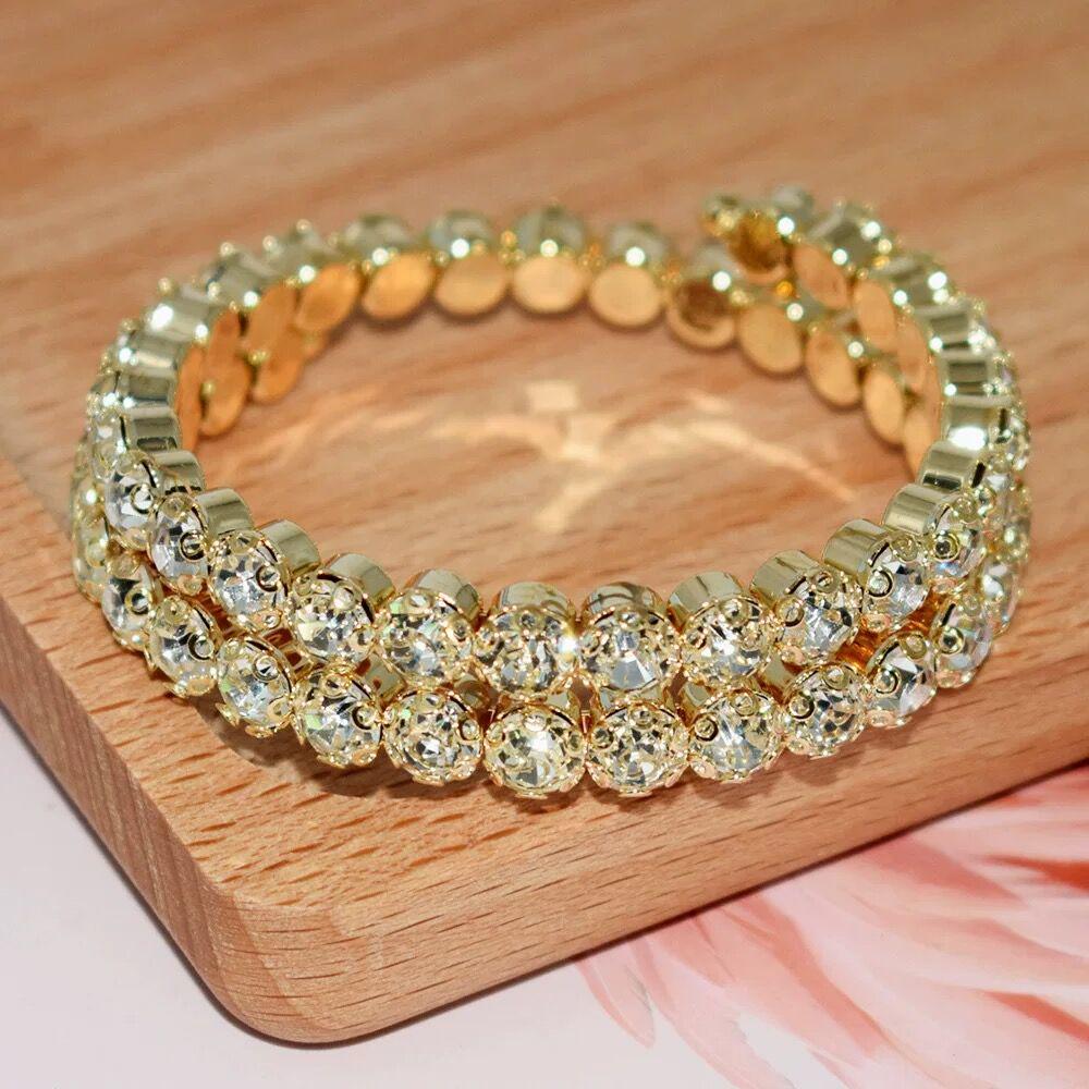 

Новый свадебный браслет на руку из страз AB, сценическое хрустальное украшение