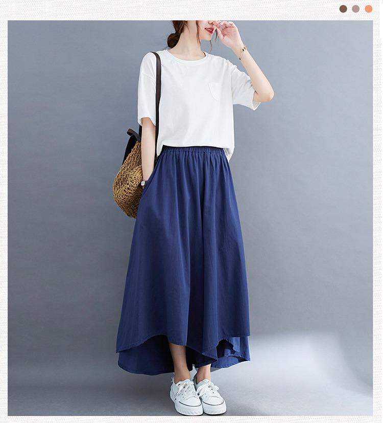 Summer Plus Size Ice Silk Wide-Leg Pants: Loose, Slimming, Irregular Swing Skirt-Style for Women