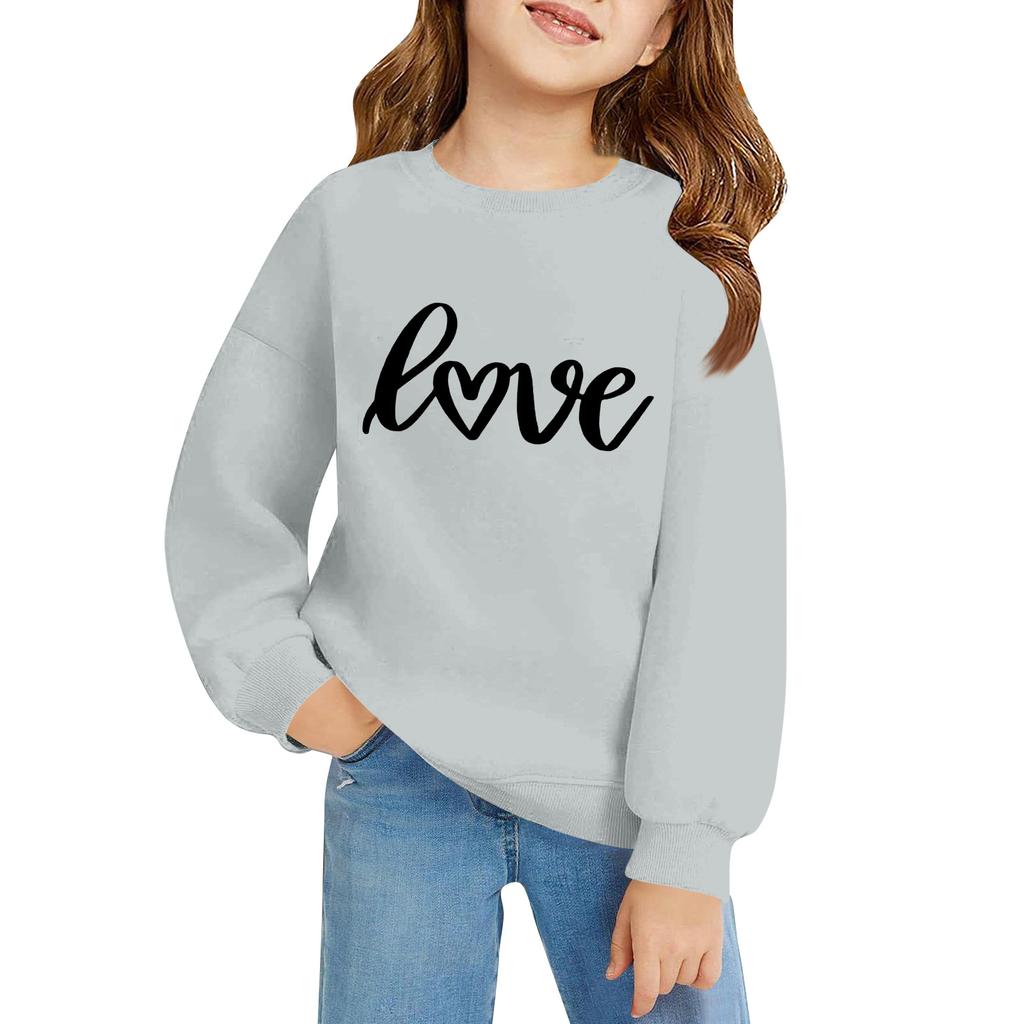 Kinder Langarm Lockerer Pullover Buchstabenaufdruck Rundhals Sweatshirt