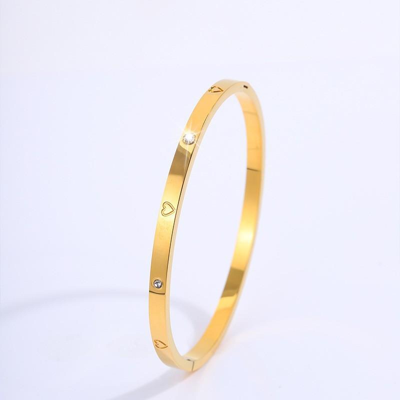 Classic titanium steel bracelet for women, popular fashion light luxury bracelet, ten diamond gold bracelet for girlfriends