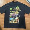 American Retro Heavy Washed Old Cartoon Printed Short-Sleeved T-Shirt Men'S And Women'S Oversize Half-Sleeved T