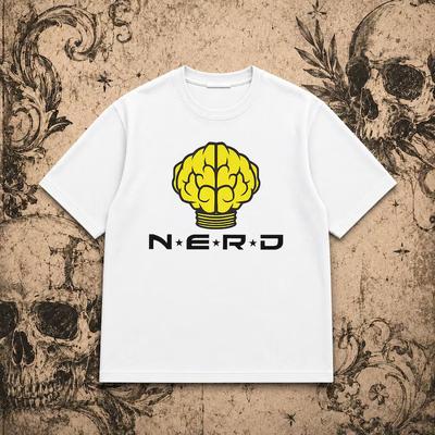 N.E.R.D. Grafik-T-Shirt, N.E.R.D. Gehirn Logo T-Shirt, Hip Hop Inspiriertes Shirt, Streetwear Grafik T-Shirt Übergröße Unisex Streetwear Trendig Baumwolle