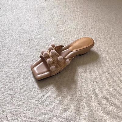 Fashion 2025 NEW Romantic Vacation Style Woven Straw Flat Head Women's Sandals Outdoor Thick Heel Retro Beach Slippers