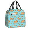 Capy Capybara Insulated Lunch Tote Bag for Women Cute Portable Warm Cooler Thermal   School Picnic Food Container