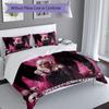 3PC Custom Name Gothic Angel Skulls Bedding Set Printed Bedding Set Duvet Cover Closure Includes 1 Duvet Cover & 2 Pillowcases for All Seasons Bedroom