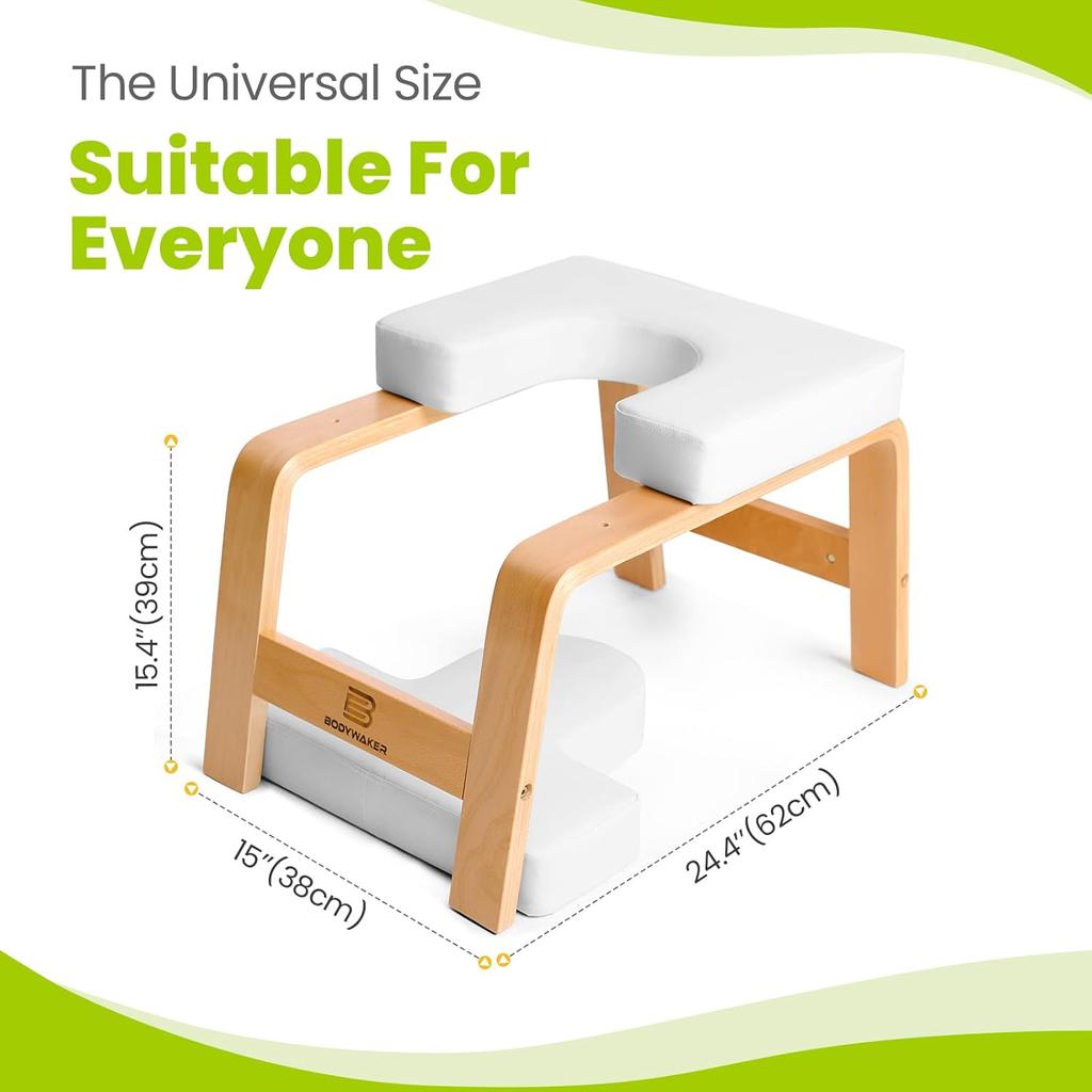 Yoga Kopfstandbank - Stand Yoga Stuhl für Familie, Fitnessstudio - Holz und PU-Polster - Lindert Müdigkeit und baut den Körper auf (Mehrfarbig)