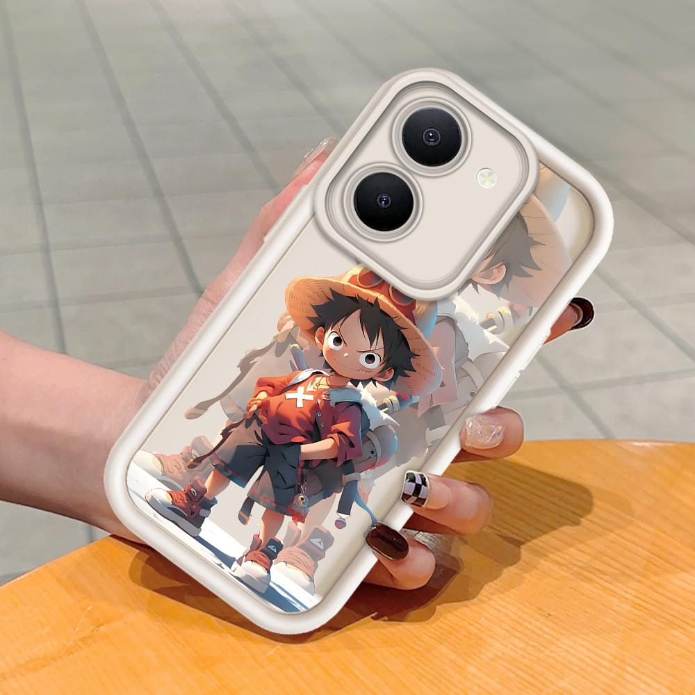 Model de imprimare cu scară pătrată din silicon moale Carcasă pentru telefon Acoperă completă Cameră de protecție antișoc Carcasă din cauciuc pentru Vivo