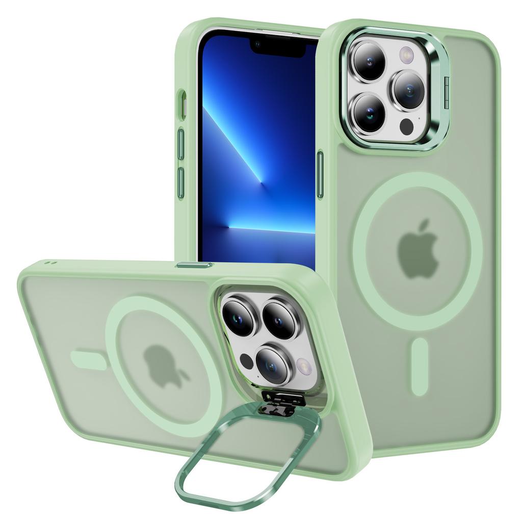 For iPhone 13 Pro Max Case PC+TPU+Metal Shell Compatible with MagSafe Kickstand Phone Cover