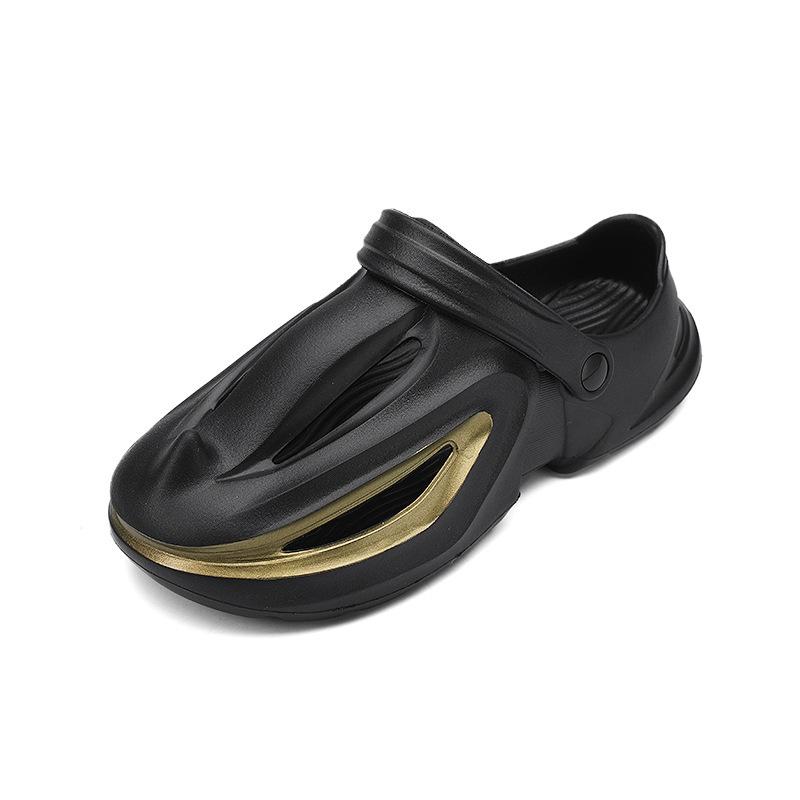 

2024 летние новые сандалии легкие пляжные туфли для ходьбы повседневная мода большой размер сумка тапочки мужские 39 чёрный