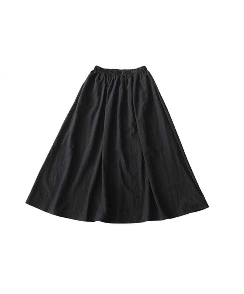 Antiqua Flare Skirt for Women Long Skirt with Elastic Onesize Black [antiqua] - Zipper, Gathered, Asymmetrical, Waist, A-line, ANS-00125, 05,