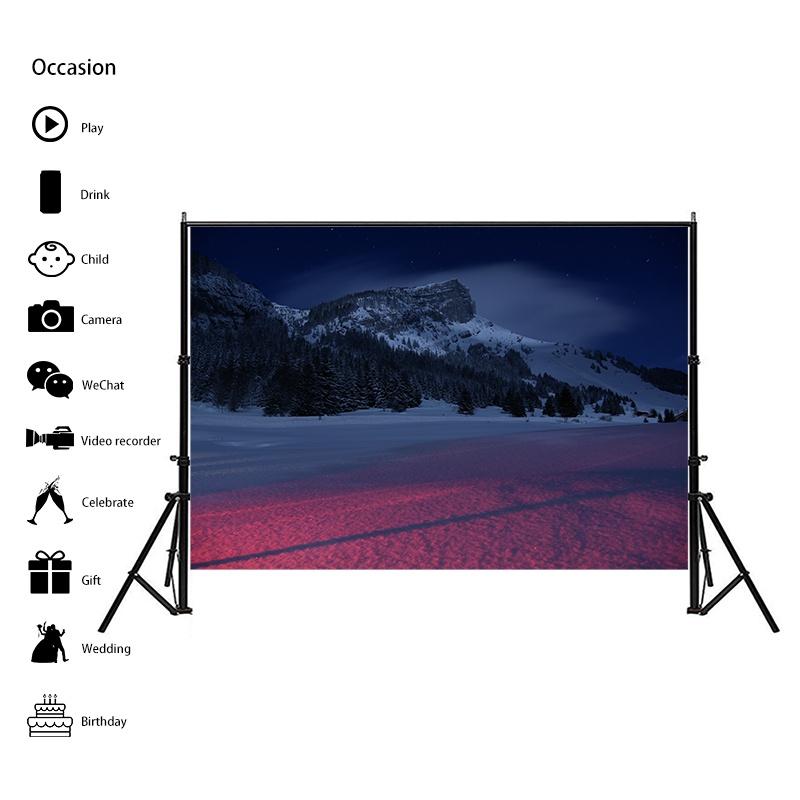 Winter Nature Landscape Photography Background Snow Mountain Forest Studio Photo Backdrops Christmas Theme Living Room Wall Hanging Tapestry Decor