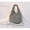 New Handmade Rhinestone Bucket Evening Bag Women Chain Crossbody Top Handle Vest Purse For Wedding Banquet Party
