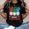 2026 New Christmas Gnome Graphic TShirt Short Sleeve Round Neck Casual Top Washable Holiday Party Tee For Unisex Gnome Gift
