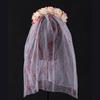Adult Gothic Bride Halloween Costume Veil Flower Headband Bloody Hairhoop Dark Series Scary Ghost Bride Facemask Props