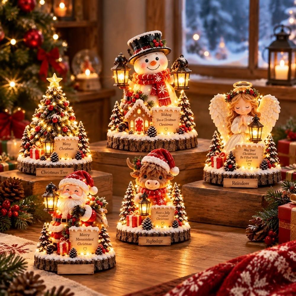 Snowman Christmas Santa Statue Tree Bird Christmas Ornaments Christmas Decorations  Christmas