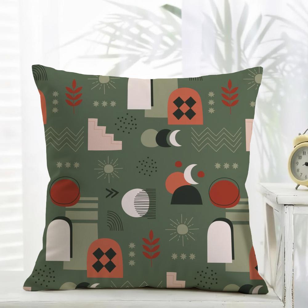 Boho Plant Nordic Cushion Cover Comfort Daily Washable Linen Soft for Sofa Bed Home Room Decor
