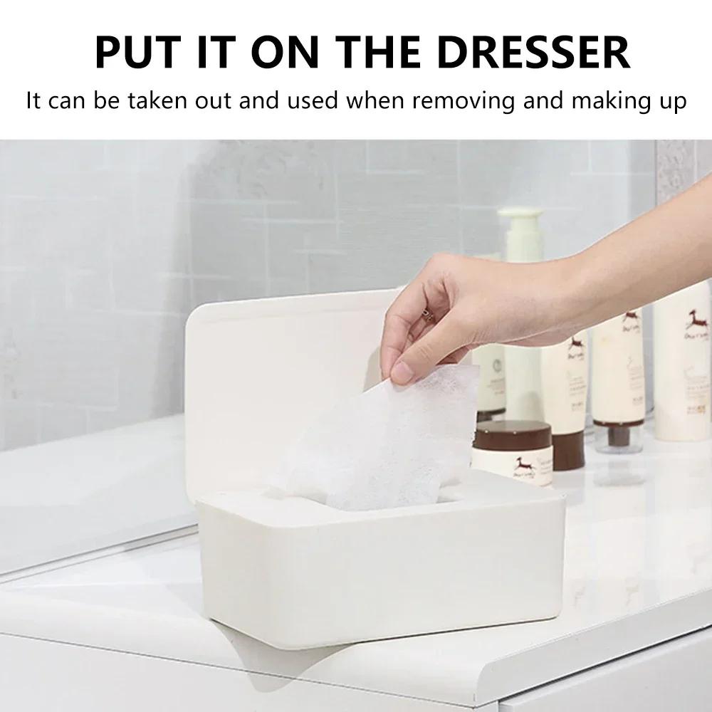 1pc Dustproof Wet Tissue Box with Lid Baby Nappy Wet Tissue Storage Holder Dispenser for Home Office Paper Tissue Storage Box