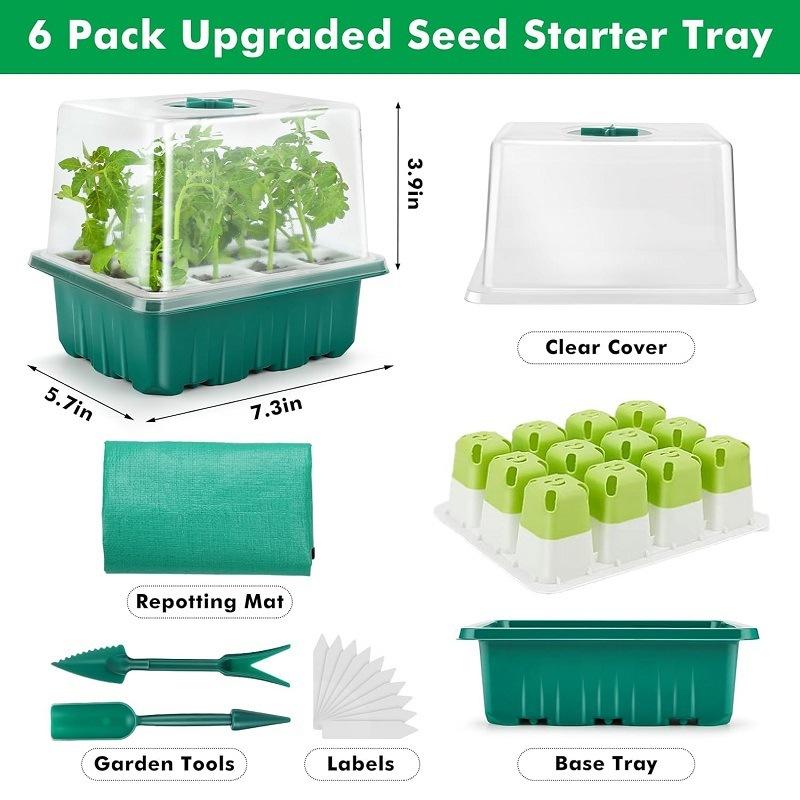 12 Hole Silicone Seed Starter Tray Reusable Plant Germination Kit For Greenhouse And Garden Nursery Pots