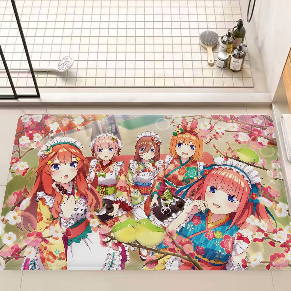 Anime Q-Quintessential Quintuplets Bathroom Mat Kids Room Bedroom Decoration Balcony Anti-Slip Doormat Living Room Welcome Rug