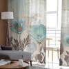Flower Retro Tulip Plant Bedroom Transparent Sheer Curtains Holiday Decoration Window Voile Tulle Curtain