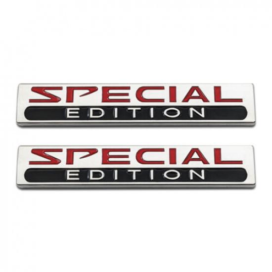 2x Chrome Red&Black Coated Metal Special Edition  Car SUV Emblem 3D Sticker