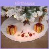 Premium White Plush Christmas Tree Skirt Cozy Fabric For Festive Holiday Decor