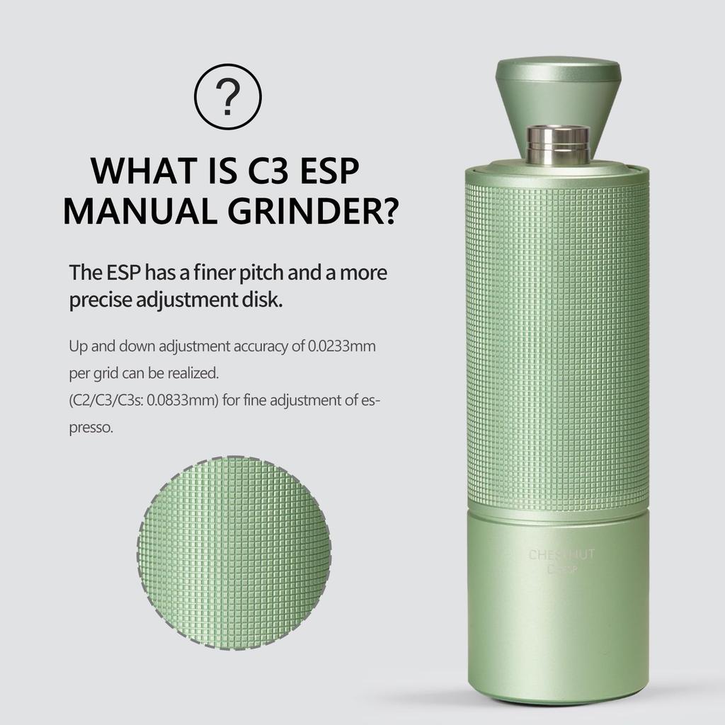 Râșniță de cafea manuală TIMEMORE C3 ESP Time More Capacitate Espresso 25g CNC Oțel Inoxidabil Conic Intern Setare Ajustabilă Precizie de Ajustare cu