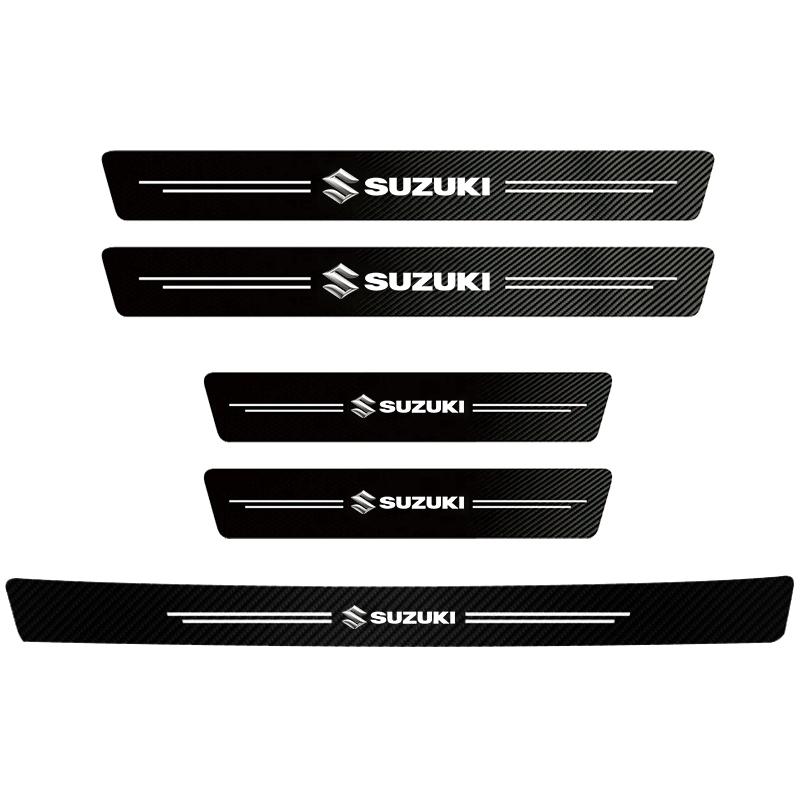 

5Pcs Carbon Fiber Car Threshold Scratch Protection Sticker For Suzuki Swift Jimny Ignis SX4 S-cross Splash Baleno Vitara Celerio