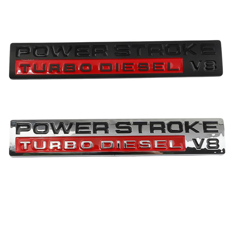Car 3D ABS Power Stroke Turbo Diesel V8 Trunk Boot Logo Badge Emblem Decals Sticker For Ford F150 F350 Puma Ranger Accessories