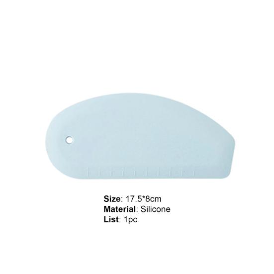 Round Edge Clear Scale Cream Scraper Silicone Ergonomic Multi-use Dough Cutter for Kitchen