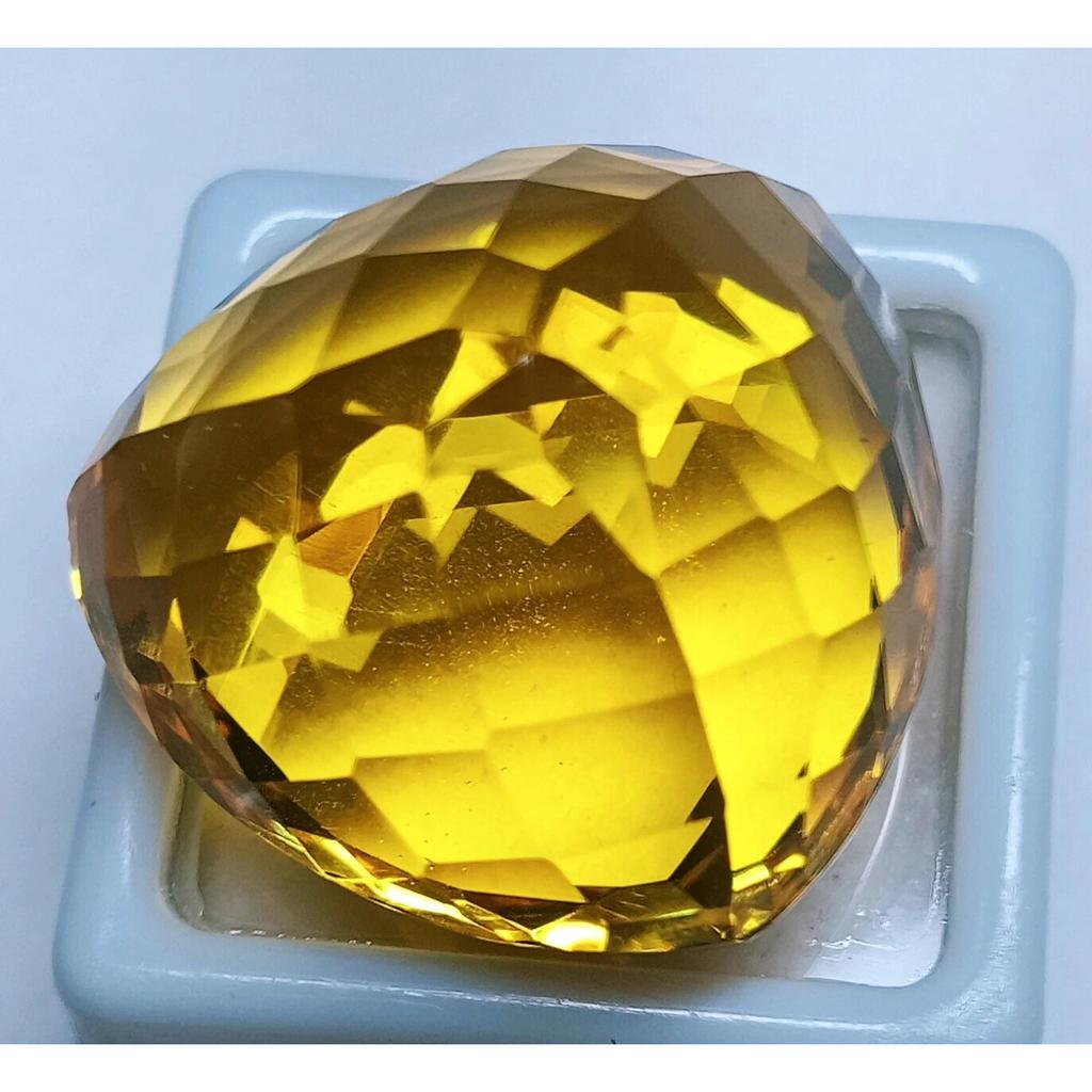 Certified Natural Brazilian Yellow Topaz Trillion Cut 65+ Ct Beautiful Gemstone