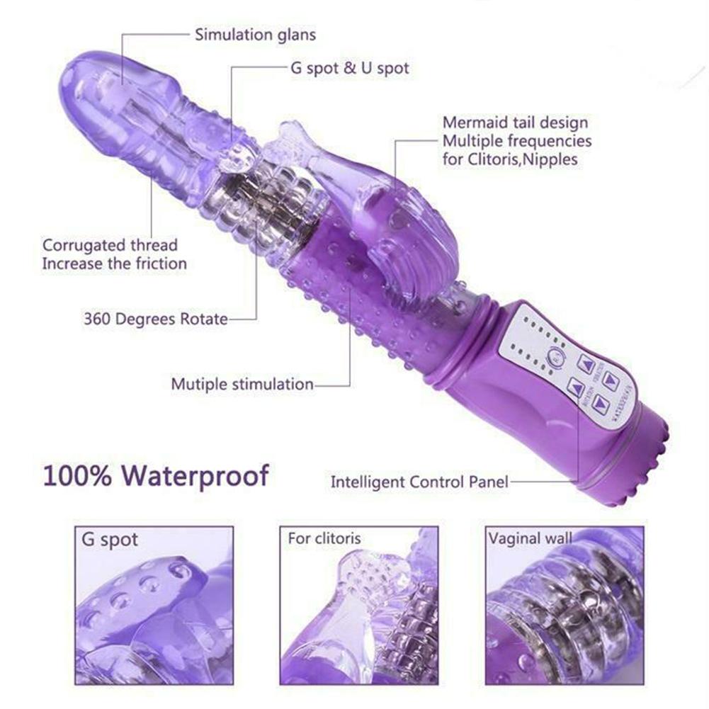 Rabbit Sex Tool Vibrating Retractable Vibrator for Women Rotation Dildo G Spot Sex Toy
