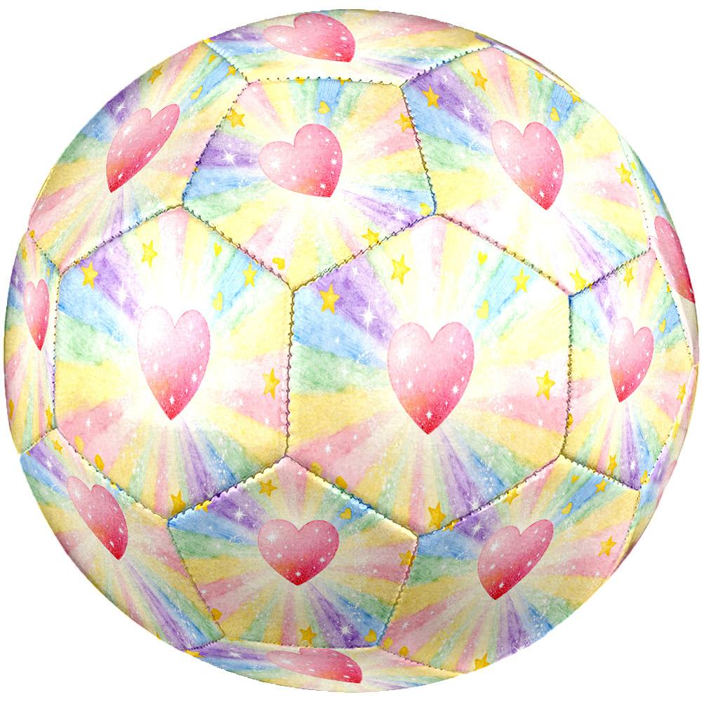 1pc Rainbow Heart Sparkle Theme Soccer Ball Football, Size 5, Lightweight PVC, Outdoor Training Soccer Ball,Gift j61432