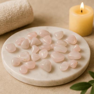 Rose Quartz Tumbled Stones Small African 24 Pieces