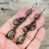 Pyrite Rough Earring Electroformed Copper Earrings Gemstone Jewelry Unique Earring Electroformed Jewelry Gifts for Mother Handmade Earrings
