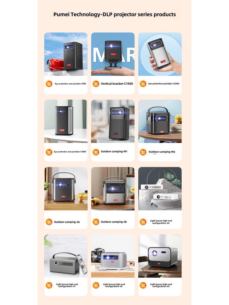 M1 Portable Smart Home Projector, 1080p Ultra-Clear for Living Room & Bedroom