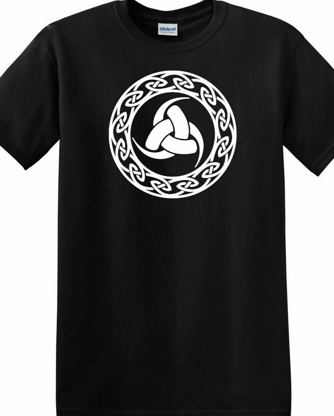 Viking Triple Horn Odin Knot Runes T Shirt Mens Womens Tees Top Tee Huginn Muninn FREE KEY CHAIN M