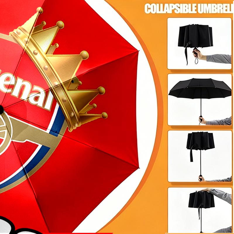 Parapluie personnalisé avec nom d'équipe de football F.C, Ouverture/Fermeture Automatique, Structure Robuste à 8 baleines, Utilisation Quotidienne, Camping, Randonnée, Cadeau d'Anniversaire