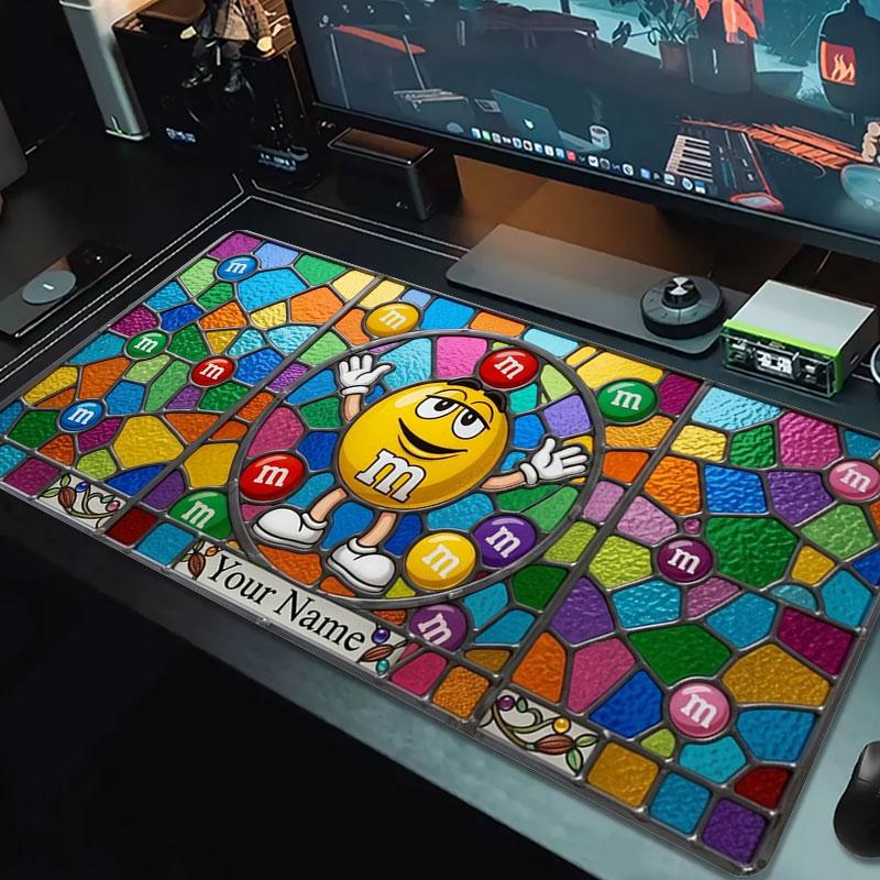 M&M's Custom Name Large Size Mouse Pad Large Gaming Table Cushion Non-slip Laptop Tablet Big Mousepad XXL Mat Mini PC Playmat With Lock edge