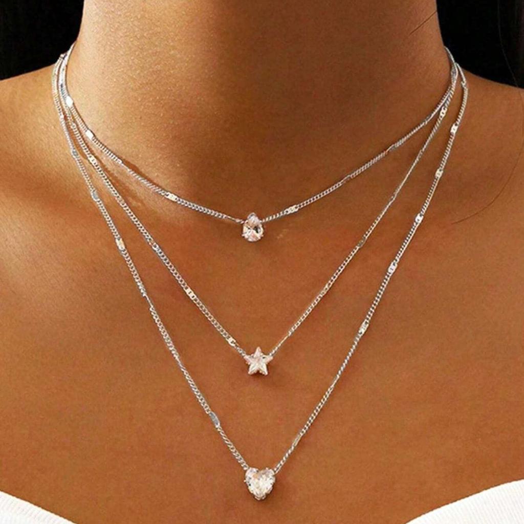 European and American jewelry star five-pointed star women's necklace simple collarbone