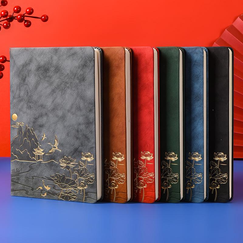 National Tide A5 Retro Chinese Style Notebook Gift Set for Business and Office Use