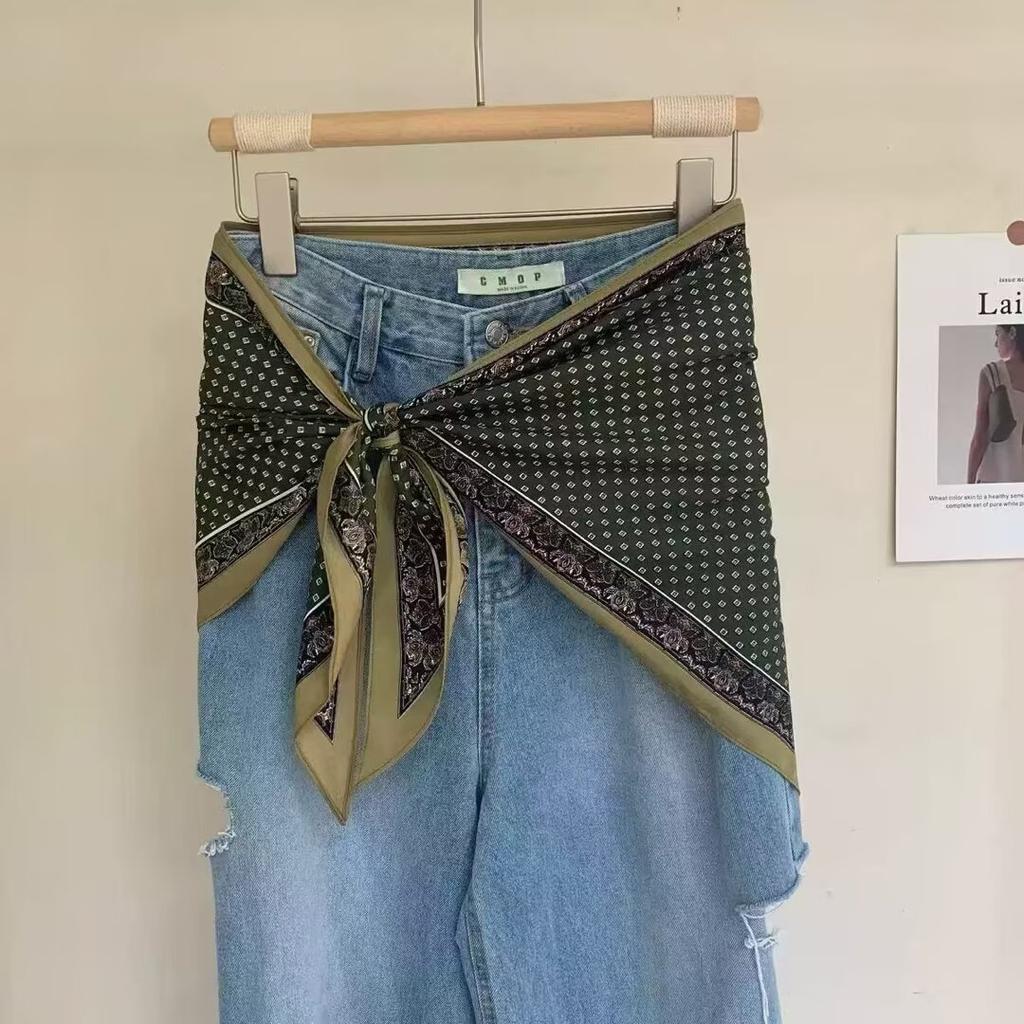 Summer 1116 New Twill Cool Triangle Scarf Women's Fashion Versatile Neck Protection Scarf Thin Sunscreen Outer Scarf