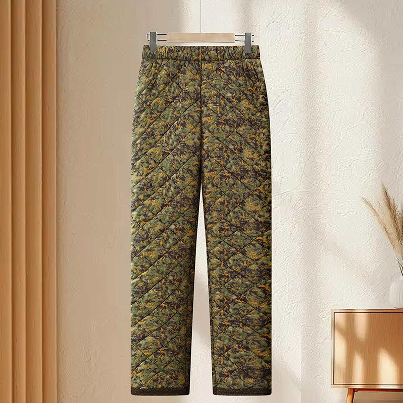 Mom's Winter Home Wear: Velvet & Thick Cotton Two-Piece Set for Middle-Aged & Elderly Women - Warm Jacket & Pants