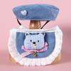 1/2Pcs Cartoon Plaid Cowboy Teddy Bear Rabbit Pet Beret Bib Lace Bow Pet Decoration Set Cats Dogs Pet Clothing Accessories