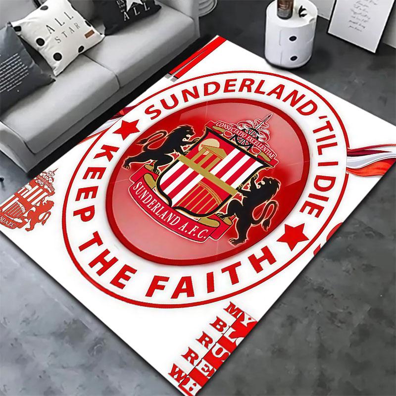 Sunderland Association Football Club Carpet Rug for Living Room Bedroom Home Sofa Decoration,Kids Play Non-slip Floor Mat