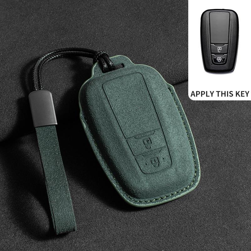 Suede Car Remote Key Case Cover for Toyota RAV4 Crown Hilux Fortuner Camry Land Cruiser Prado Prius Camry CHR C-HR Protector Fob