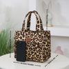 Retro-Leopardenmuster Große Lunch-Tasche mit Aufbewahrungstasche für Pendler Arbeit Handtasche Tragbare Mahlzeitentasche