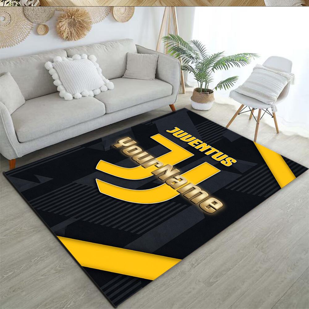 Juventus Customize Text Floor Rug Office Rug Suitable for Dormitory Entryway Outdoor Game Room Antislip Carpet Office Home Decor Gift for Festivals