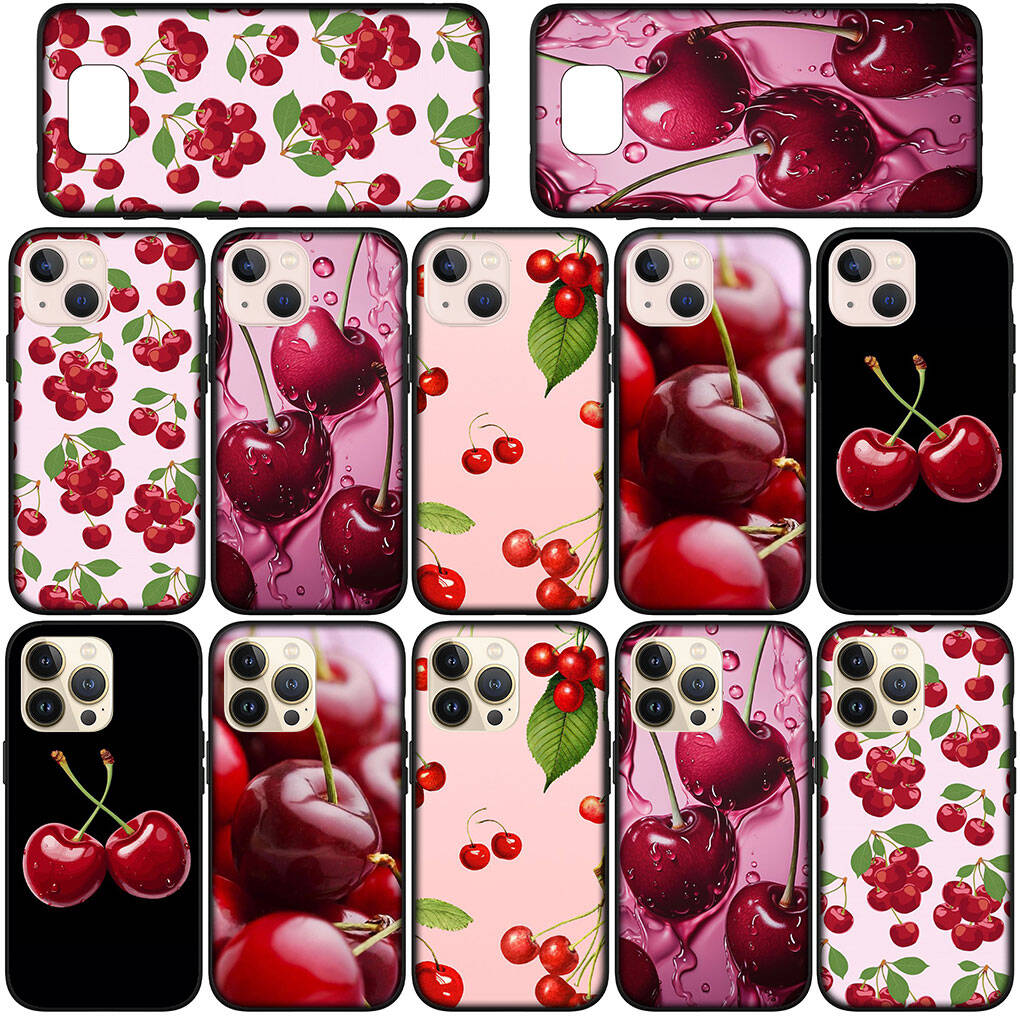 Phone Case for Samsung Galaxy S25 S23 S22 S24 Ultra FE A05 A06 A15 A16 A36 A37 A35 A54 A24 A52 A55 A56 A57 A25 A26 A53 A17 Summer Fruit Cherry Cover