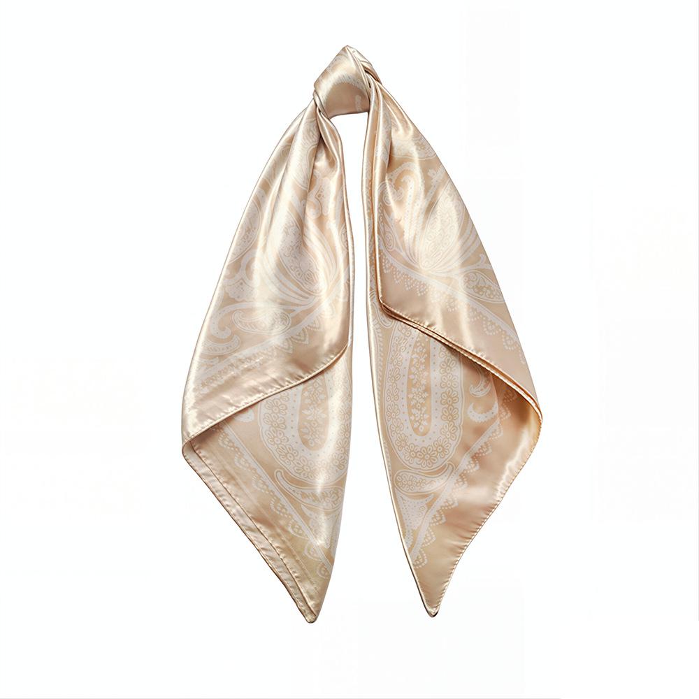 90cm Trendy Paisley Silk-Style Headscarf for Women - European American Design